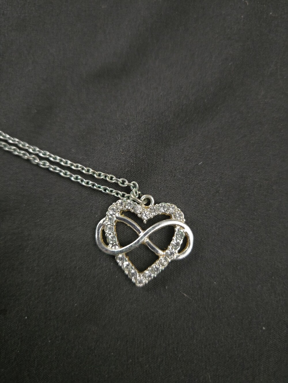 Silver Heart Infinity Pendant Necklace